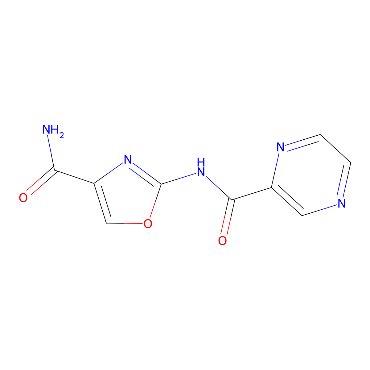 2-(Pyrazine-2-carboxamido)oxazole-4-carboxamide molecular structure, CAS 1396886-56-8