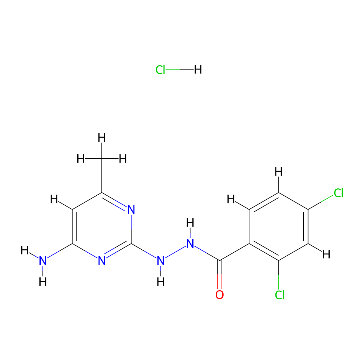 N'-(4-amino-6-methylpyrimidin-2-yl)-2,4-dichlorobenzohydrazide hydrochloride molecular structure, CAS 1396886-58-0