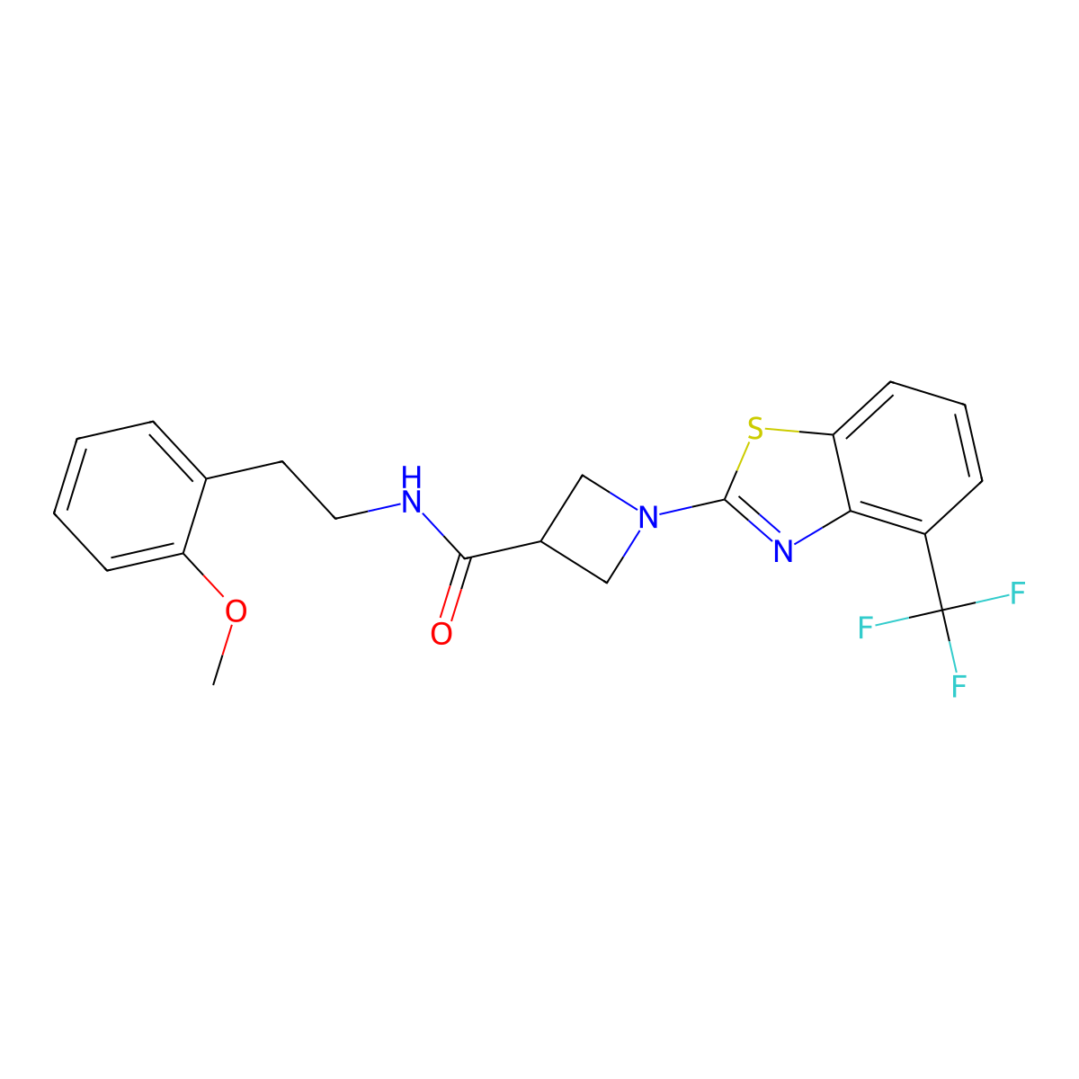 N-(2-methoxyphenethyl)-1-(4-(trifluoromethyl)benzo[d]thiazol-2-yl)azetidine-3-carboxamide molecular structure, CAS 1396886-62-6