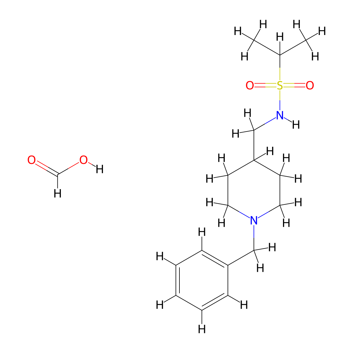 N-((1-benzylpiperidin-4-yl)methyl)propane-2-sulfonamide formate molecular structure, CAS 1396886-64-8