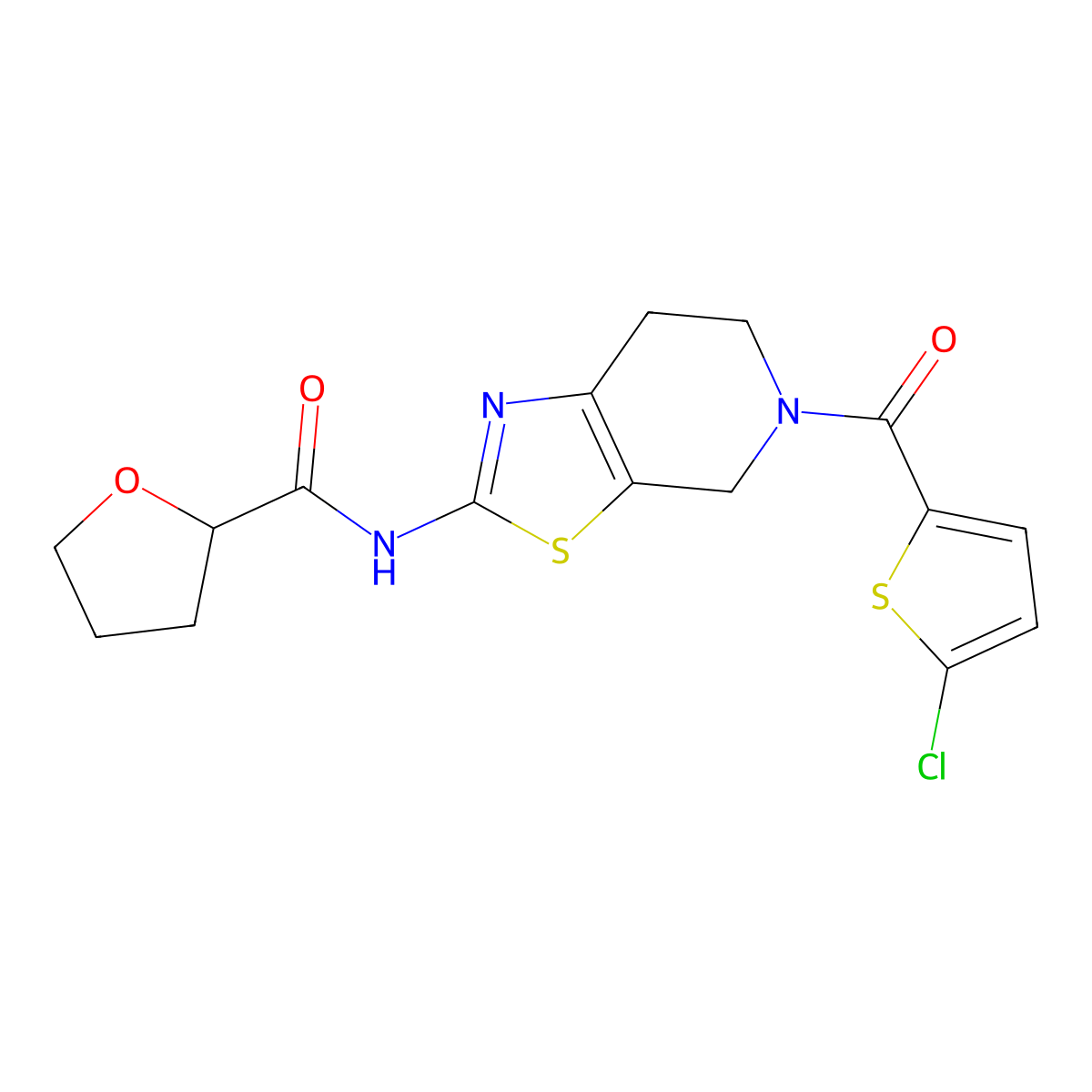 N-(5-(5-chlorothiophene-2-carbonyl)-4,5,6,7-tetrahydrothiazolo[5,4-c]pyridin-2-yl)tetrahydrofuran-2-carboxamide molecular structure, CAS 1396886-66-0