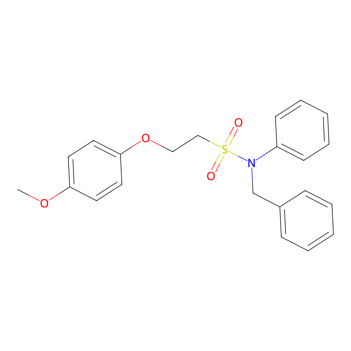 N-benzyl-2-(4-methoxyphenoxy)-N-phenylethanesulfonamide molecular structure, CAS 1396886-86-4