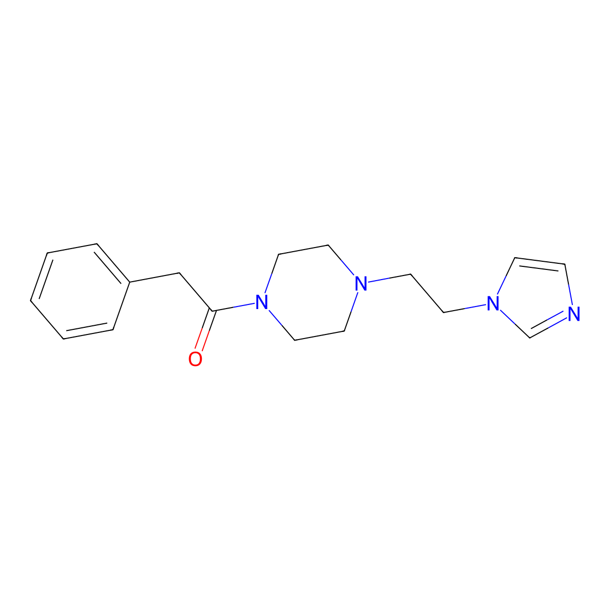 1-(4-(2-(1H-imidazol-1-yl)ethyl)piperazin-1-yl)-2-phenylethanone molecular structure, CAS 1396886-99-9