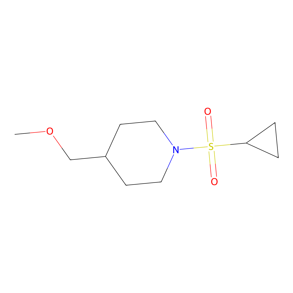 1-(Cyclopropylsulfonyl)-4-(methoxymethyl)piperidine molecular structure, CAS 1396887-08-3