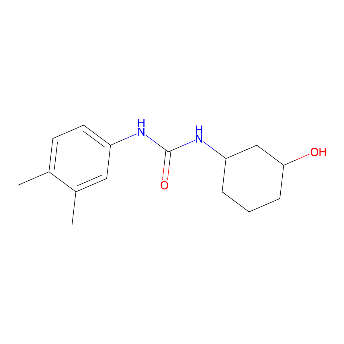 1-(3,4-Dimethylphenyl)-3-(3-hydroxycyclohexyl)urea molecular structure, CAS 1396887-10-7