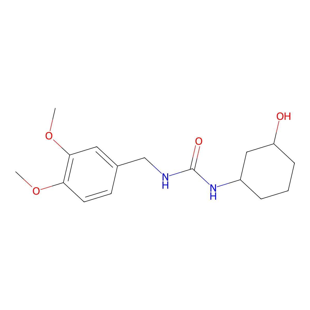 1-(3,4-Dimethoxybenzyl)-3-(3-hydroxycyclohexyl)urea molecular structure, CAS 1396887-13-0