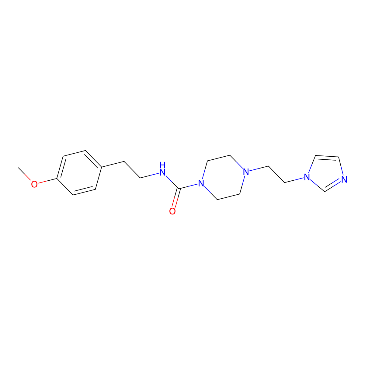 4-(2-(1H-imidazol-1-yl)ethyl)-N-(4-methoxyphenethyl)piperazine-1-carboxamide molecular structure, CAS 1396887-23-2