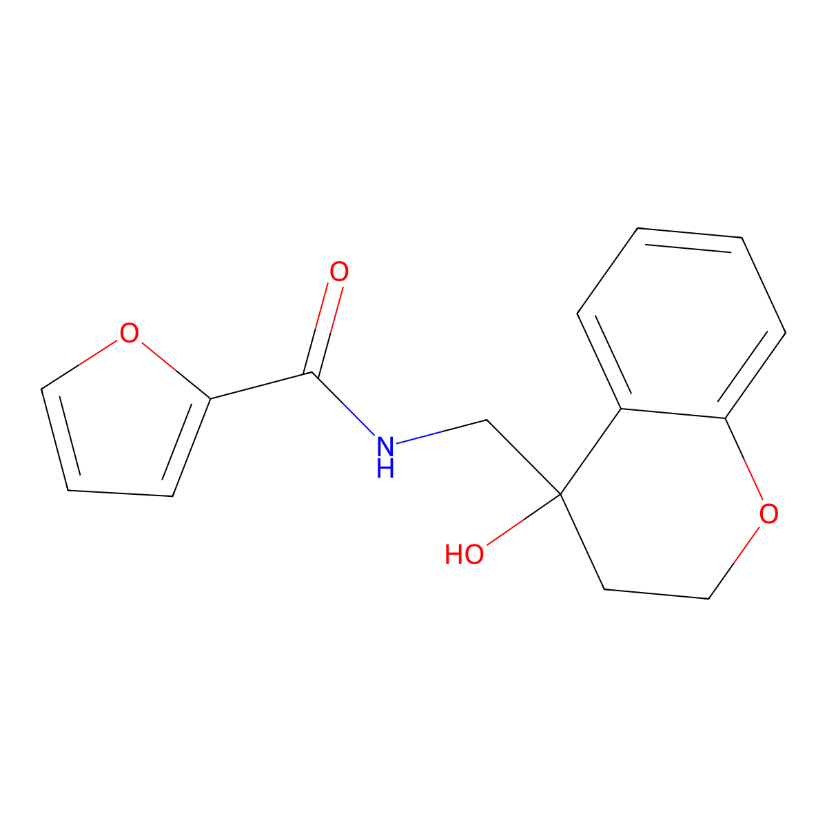 N-((4-hydroxychroman-4-yl)methyl)furan-2-carboxamide molecular structure, CAS 1396887-41-4