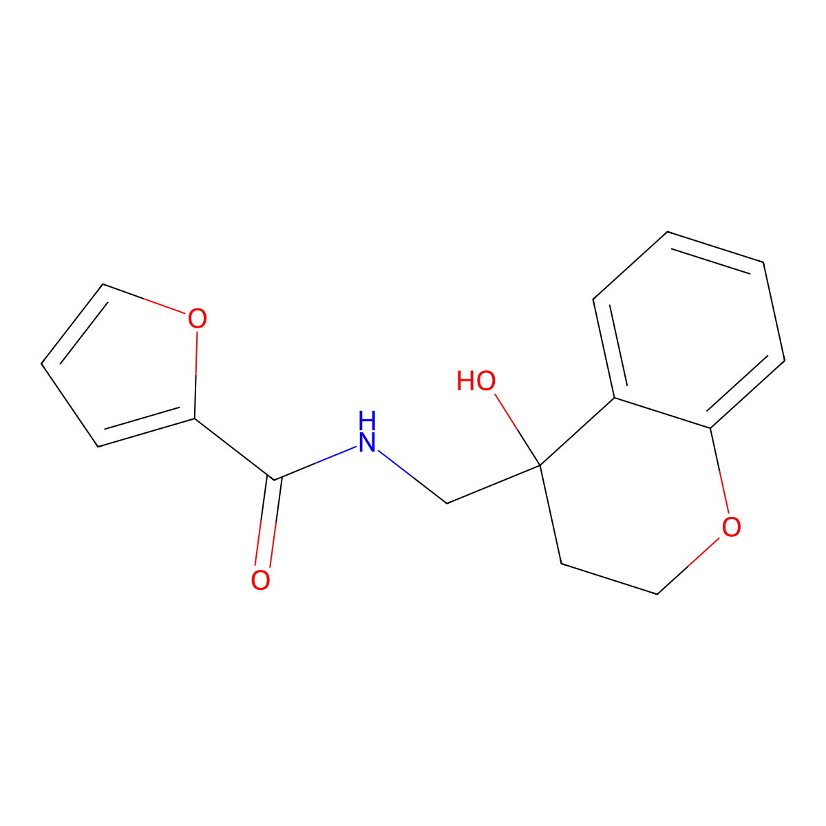 N-((4-hydroxychroman-4-yl)methyl)furan-2-carboxamide molecular structure, CAS 1396887-41-4