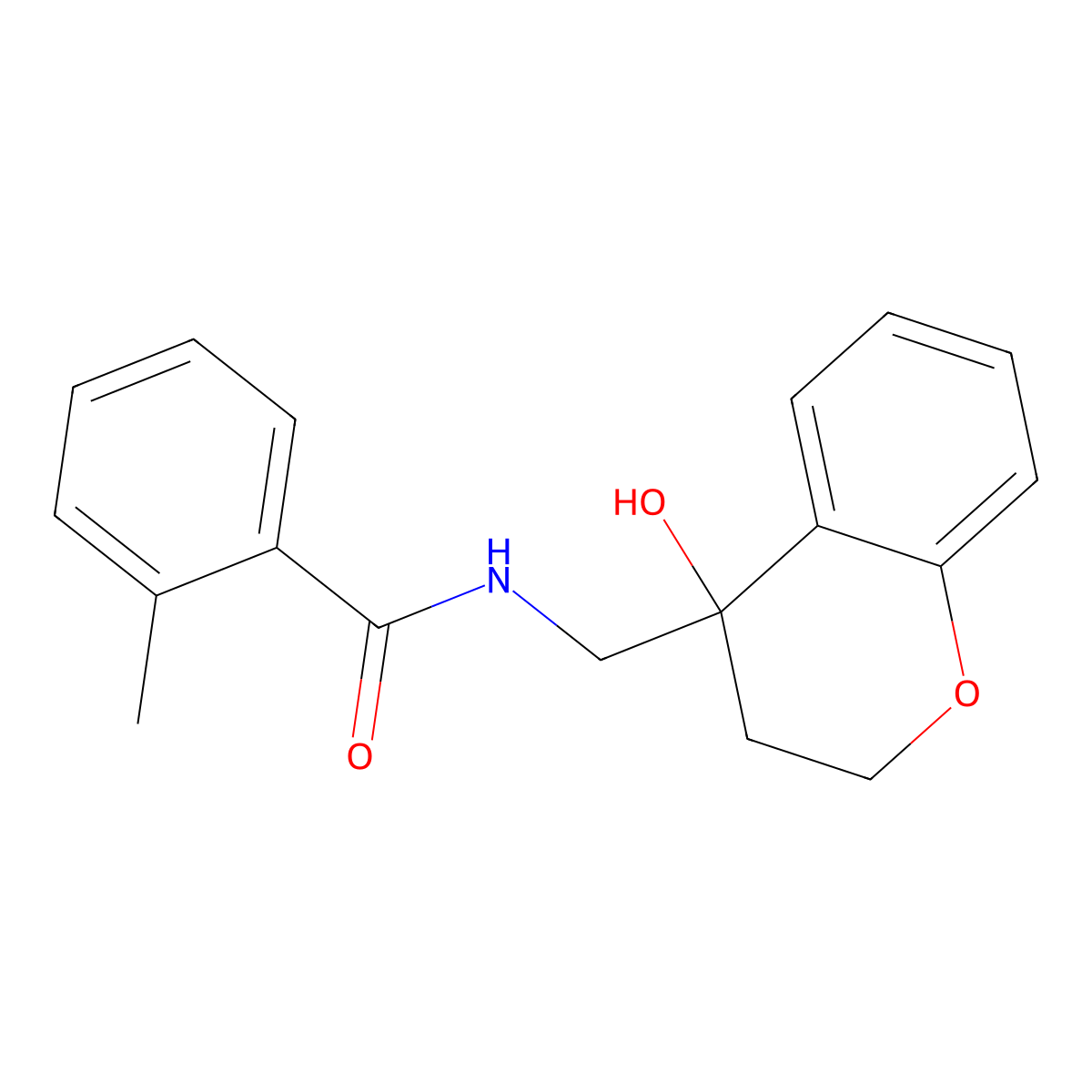 N-((4-hydroxychroman-4-yl)methyl)-2-methylbenzamide molecular structure, CAS 1396887-47-0