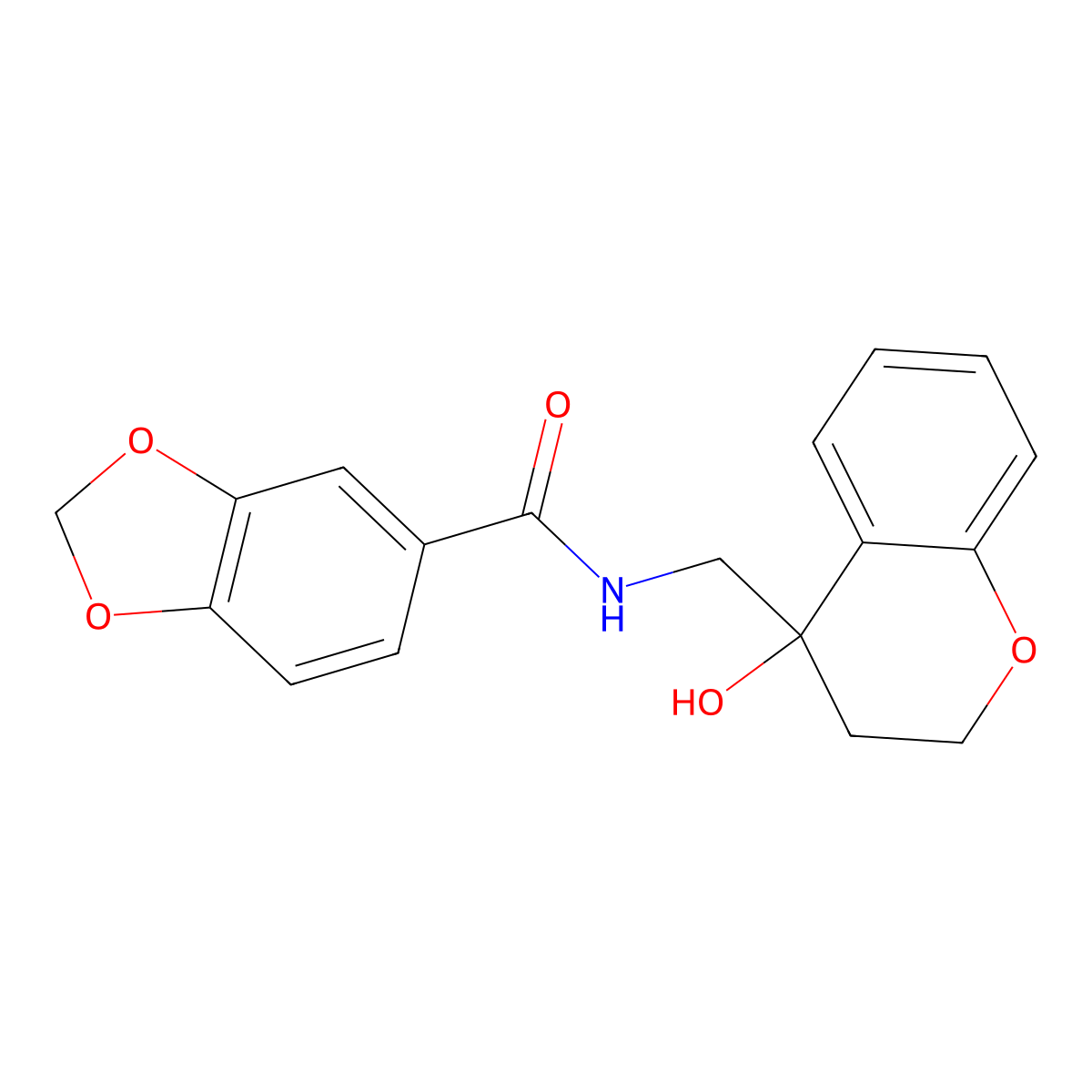 N-((4-hydroxychroman-4-yl)methyl)benzo[d][1,3]dioxole-5-carboxamide molecular structure, CAS 1396887-53-8