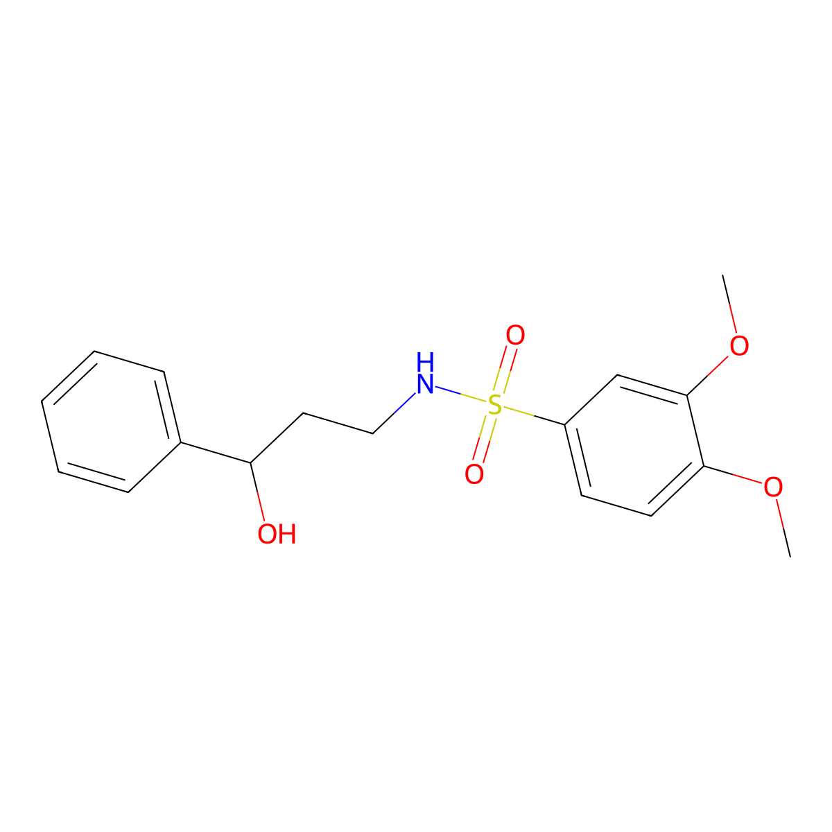 N-(3-hydroxy-3-phenylpropyl)-3,4-dimethoxybenzenesulfonamide molecular structure, CAS 1396887-70-9