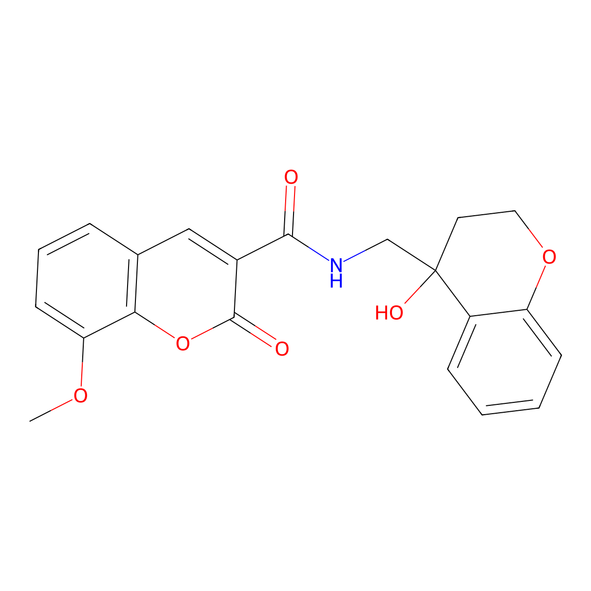 N-((4-hydroxychroman-4-yl)methyl)-8-methoxy-2-oxo-2H-chromene-3-carboxamide molecular structure, CAS 1396887-71-0
