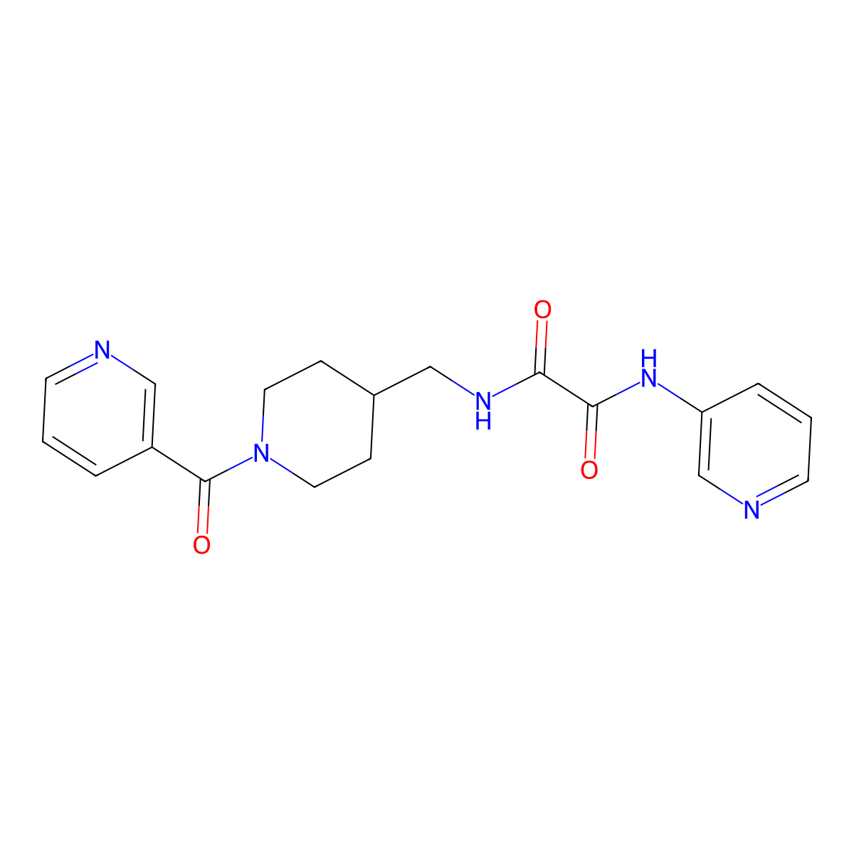N1-((1-nicotinoylpiperidin-4-yl)methyl)-N2-(pyridin-3-yl)oxalamide molecular structure, CAS 1396887-72-1