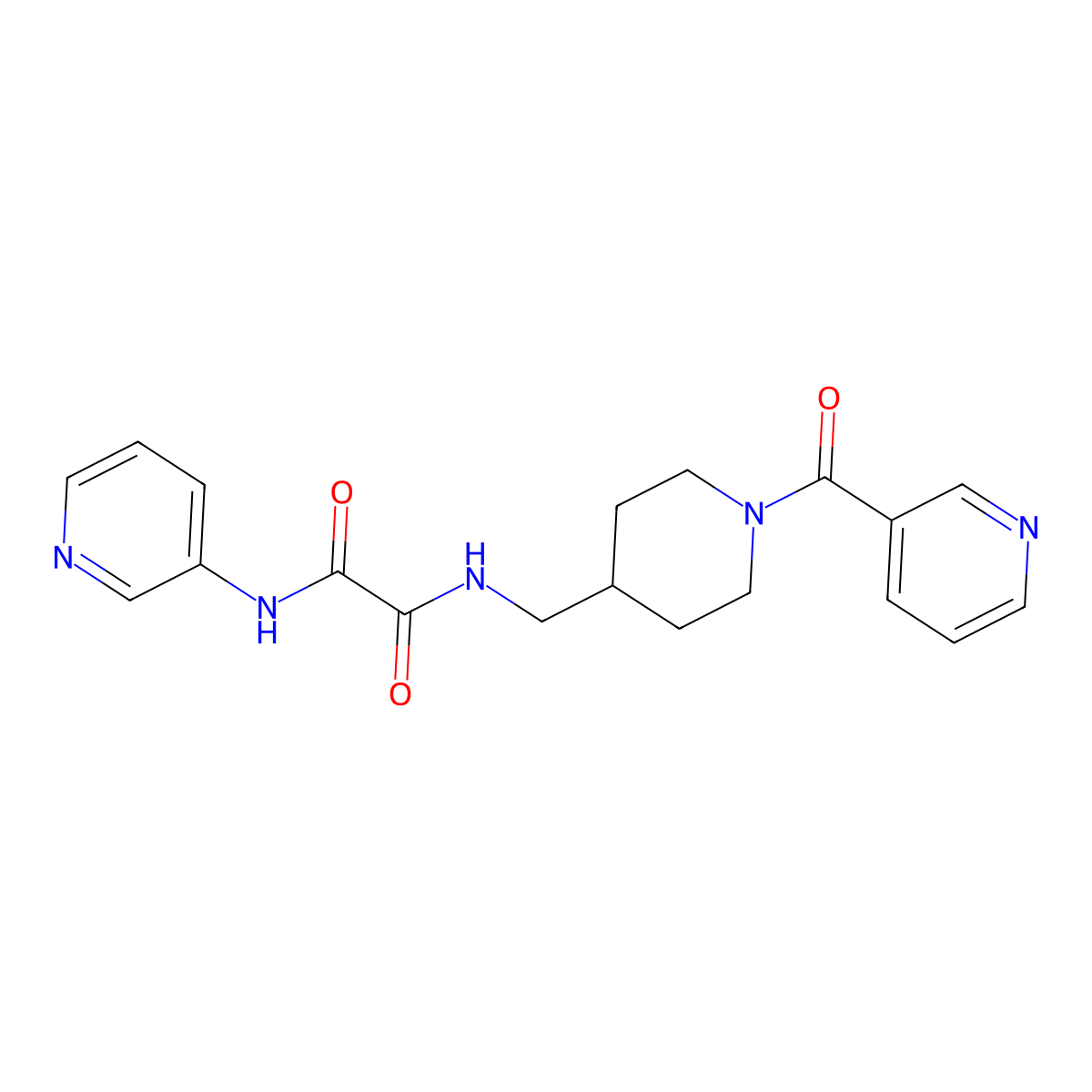 N1-((1-nicotinoylpiperidin-4-yl)methyl)-N2-(pyridin-3-yl)oxalamide molecular structure, CAS 1396887-72-1