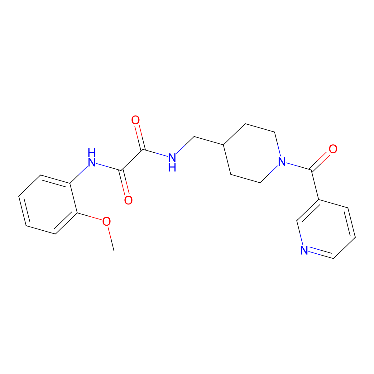 N1-(2-methoxyphenyl)-N2-((1-nicotinoylpiperidin-4-yl)methyl)oxalamide molecular structure, CAS 1396887-75-4