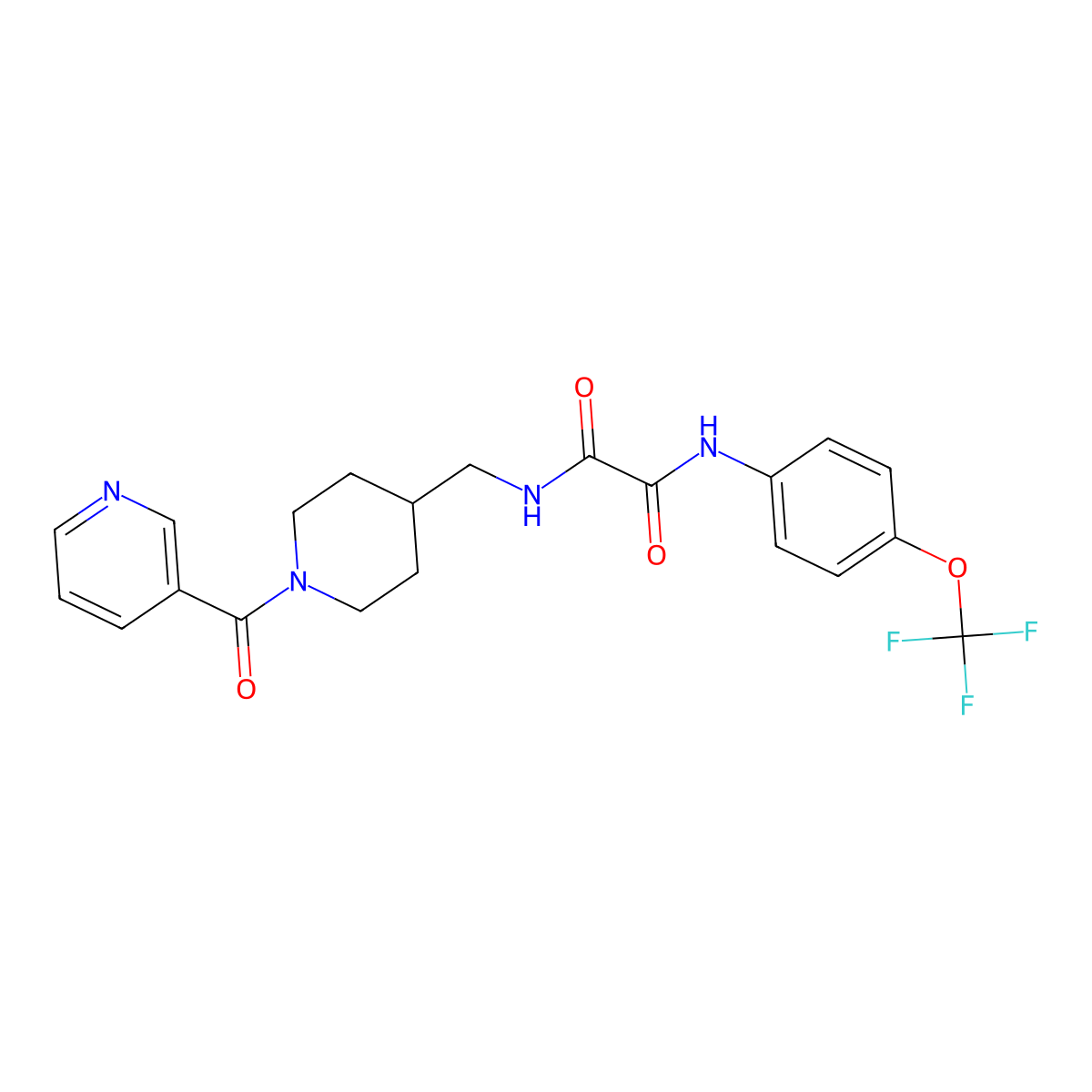 N1-((1-nicotinoylpiperidin-4-yl)methyl)-N2-(4-(trifluoromethoxy)phenyl)oxalamide molecular structure, CAS 1396887-79-8