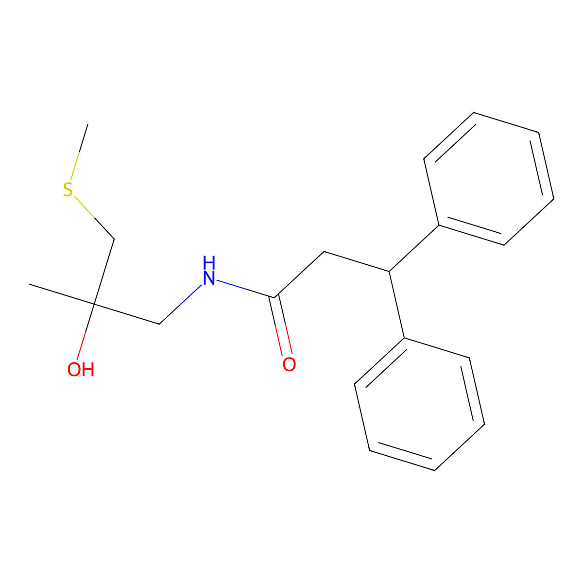 N-(2-hydroxy-2-methyl-3-(methylthio)propyl)-3,3-diphenylpropanamide molecular structure, CAS 1396887-86-7