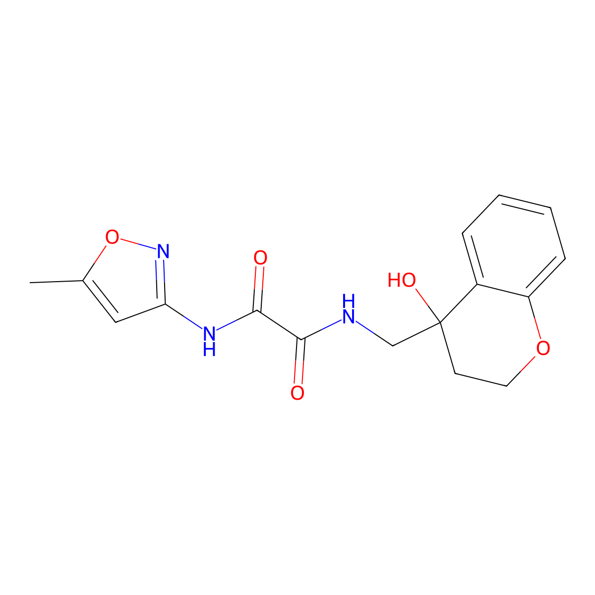 N1-((4-hydroxychroman-4-yl)methyl)-N2-(5-methylisoxazol-3-yl)oxalamide molecular structure, CAS 1396887-92-5