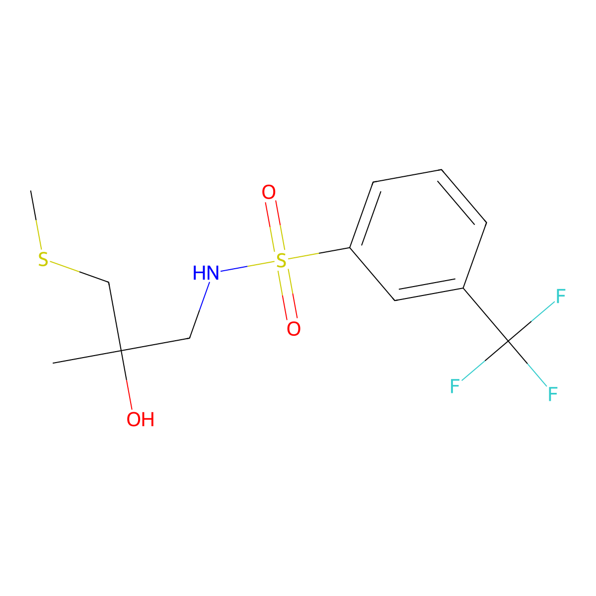 N-(2-hydroxy-2-methyl-3-(methylthio)propyl)-3-(trifluoromethyl)benzenesulfonamide molecular structure, CAS 1396887-94-7