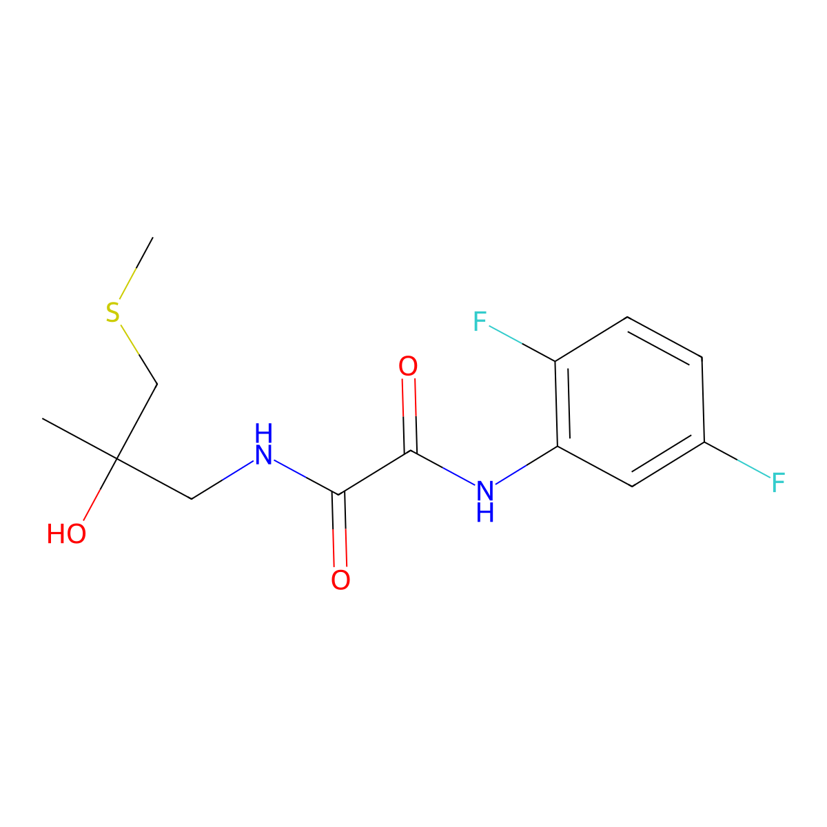 N1-(2,5-difluorophenyl)-N2-(2-hydroxy-2-methyl-3-(methylthio)propyl)oxalamide molecular structure, CAS 1396887-97-0