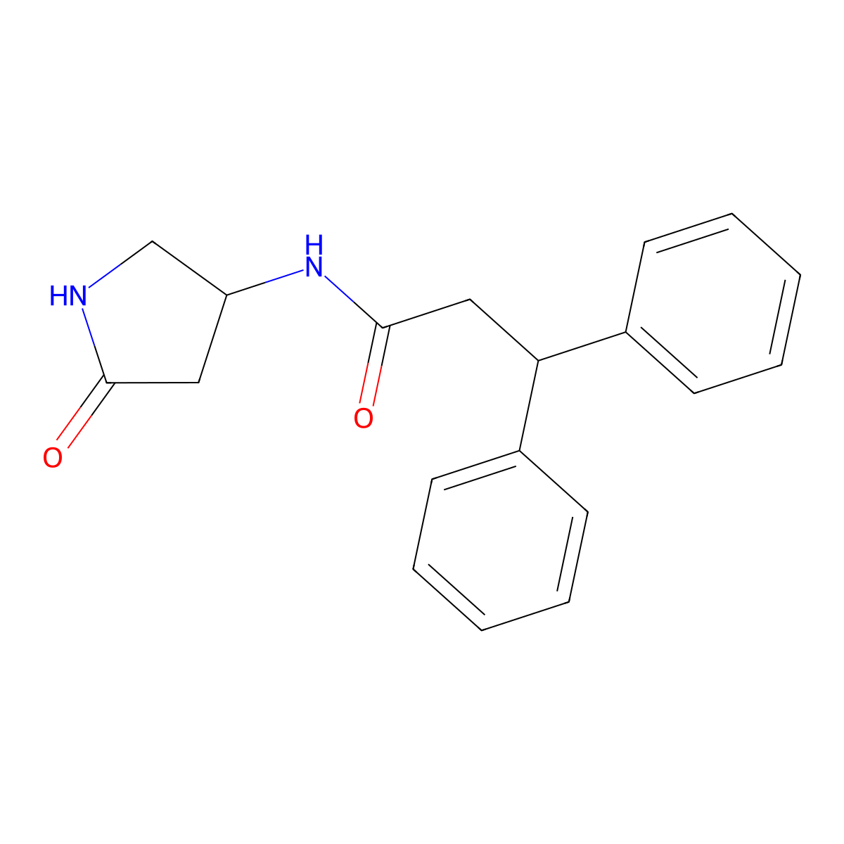 N-(5-oxopyrrolidin-3-yl)-3,3-diphenylpropanamide molecular structure, CAS 1396888-08-6