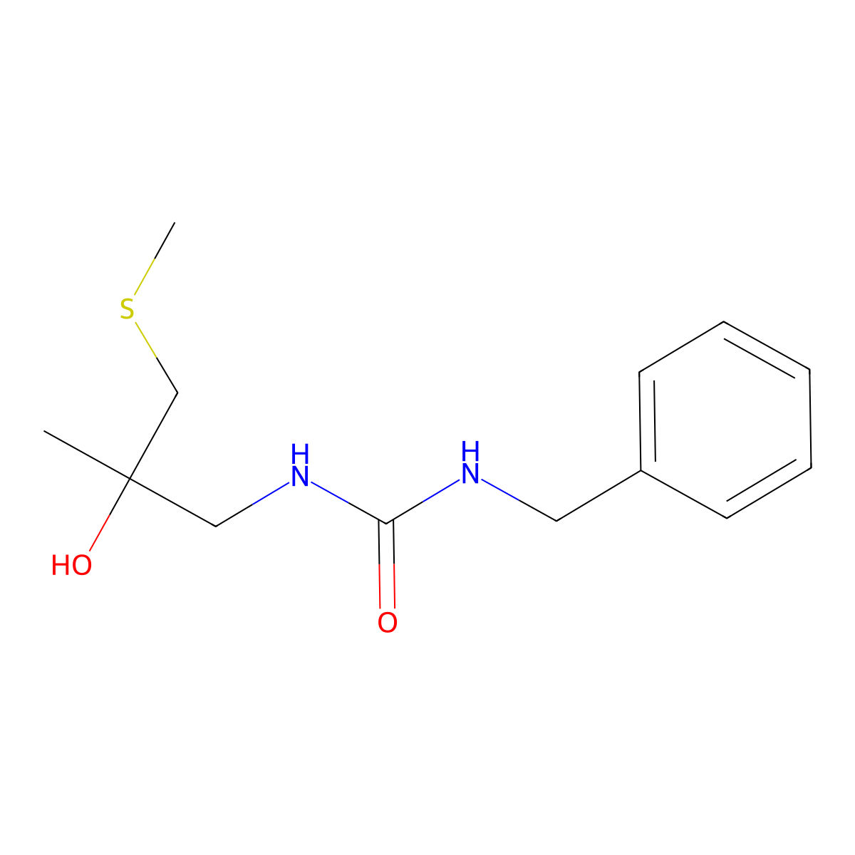 1-Benzyl-3-(2-hydroxy-2-methyl-3-(methylthio)propyl)urea molecular structure, CAS 1396888-10-0