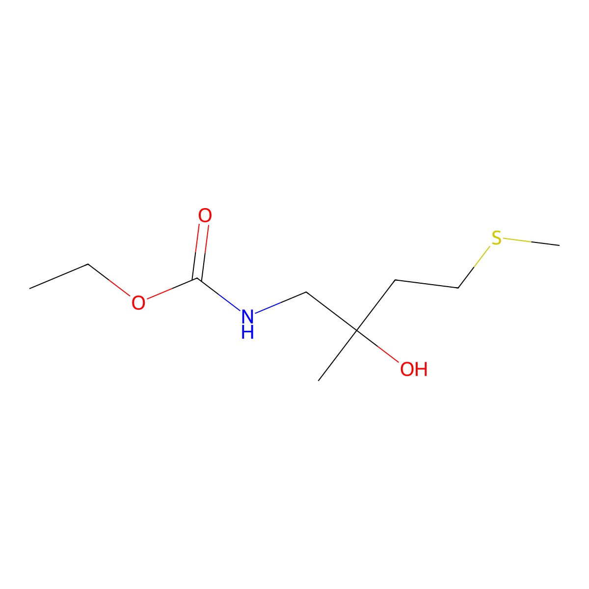 Ethyl (2-hydroxy-2-methyl-4-(methylthio)butyl)carbamate molecular structure, CAS 1396888-15-5