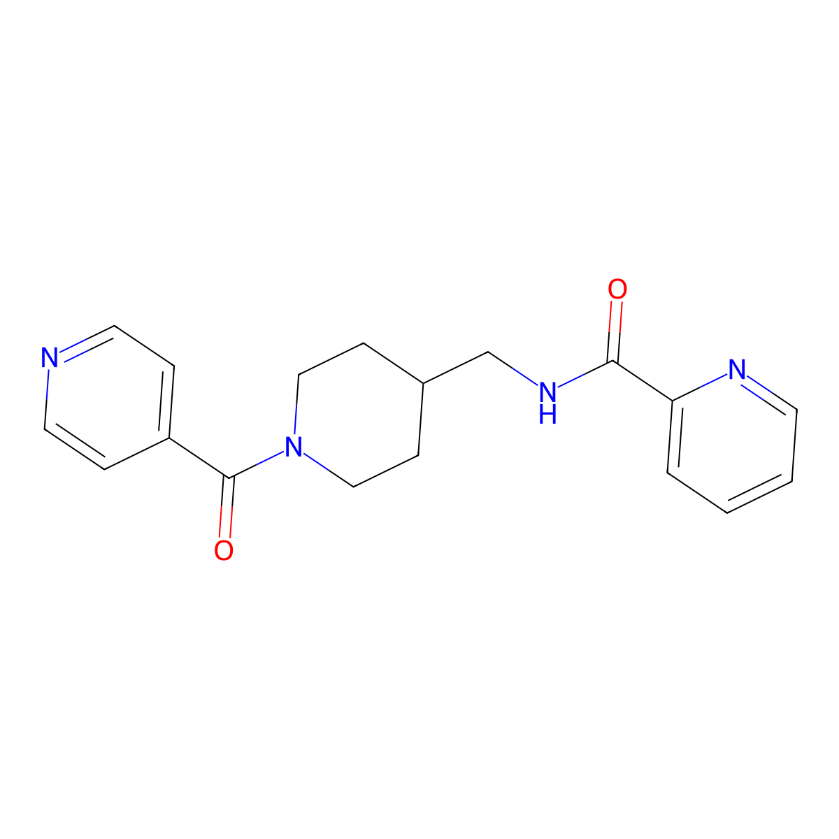 N-((1-isonicotinoylpiperidin-4-yl)methyl)picolinamide molecular structure, CAS 1396888-21-3