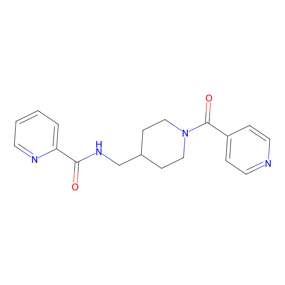 N-((1-isonicotinoylpiperidin-4-yl)methyl)picolinamide molecular structure, CAS 1396888-21-3