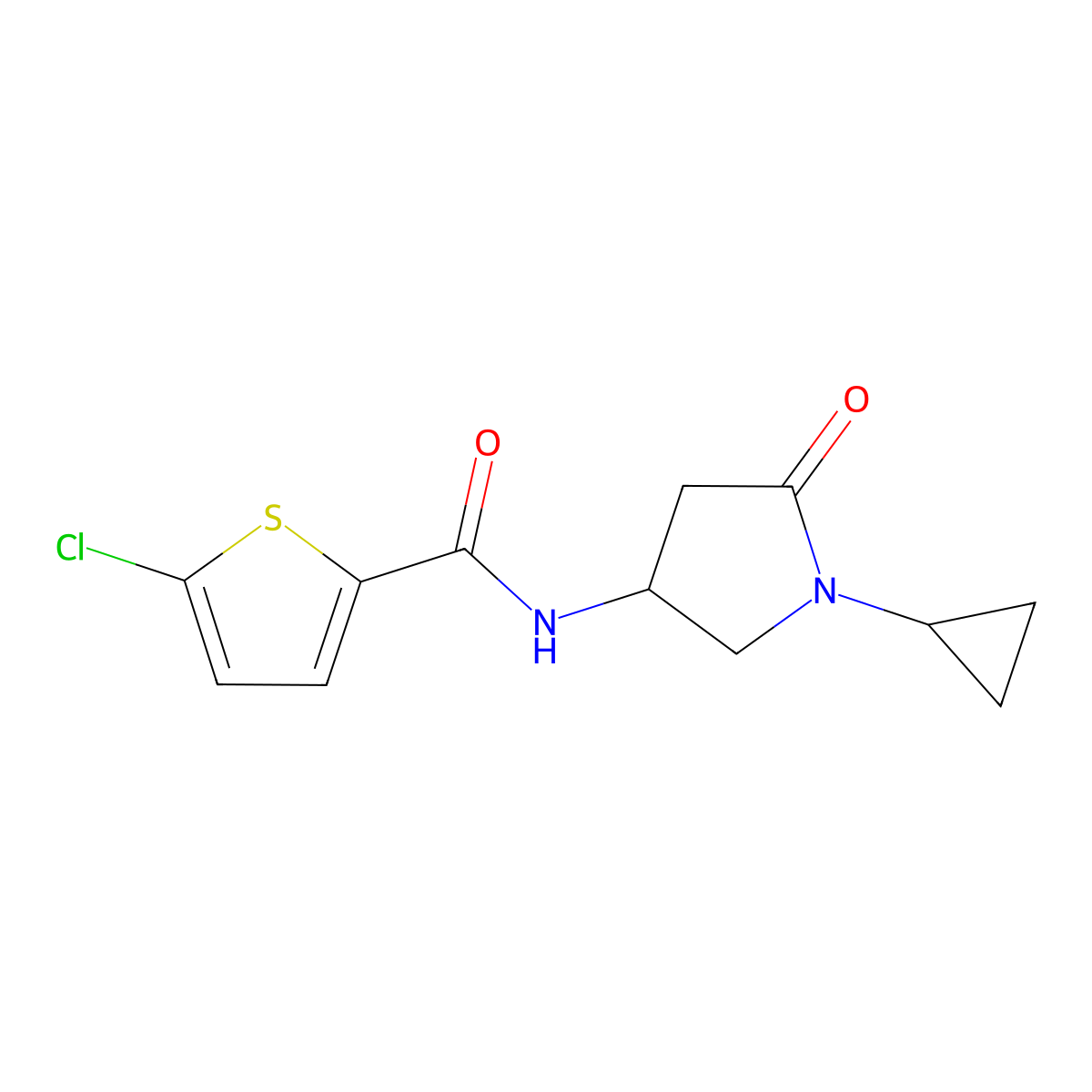 5-chloro-N-(1-cyclopropyl-5-oxopyrrolidin-3-yl)thiophene-2-carboxamide molecular structure, CAS 1396888-45-1