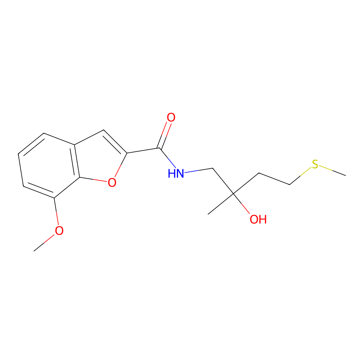 N-(2-hydroxy-2-methyl-4-(methylthio)butyl)-7-methoxybenzofuran-2-carboxamide molecular structure, CAS 1396888-50-8
