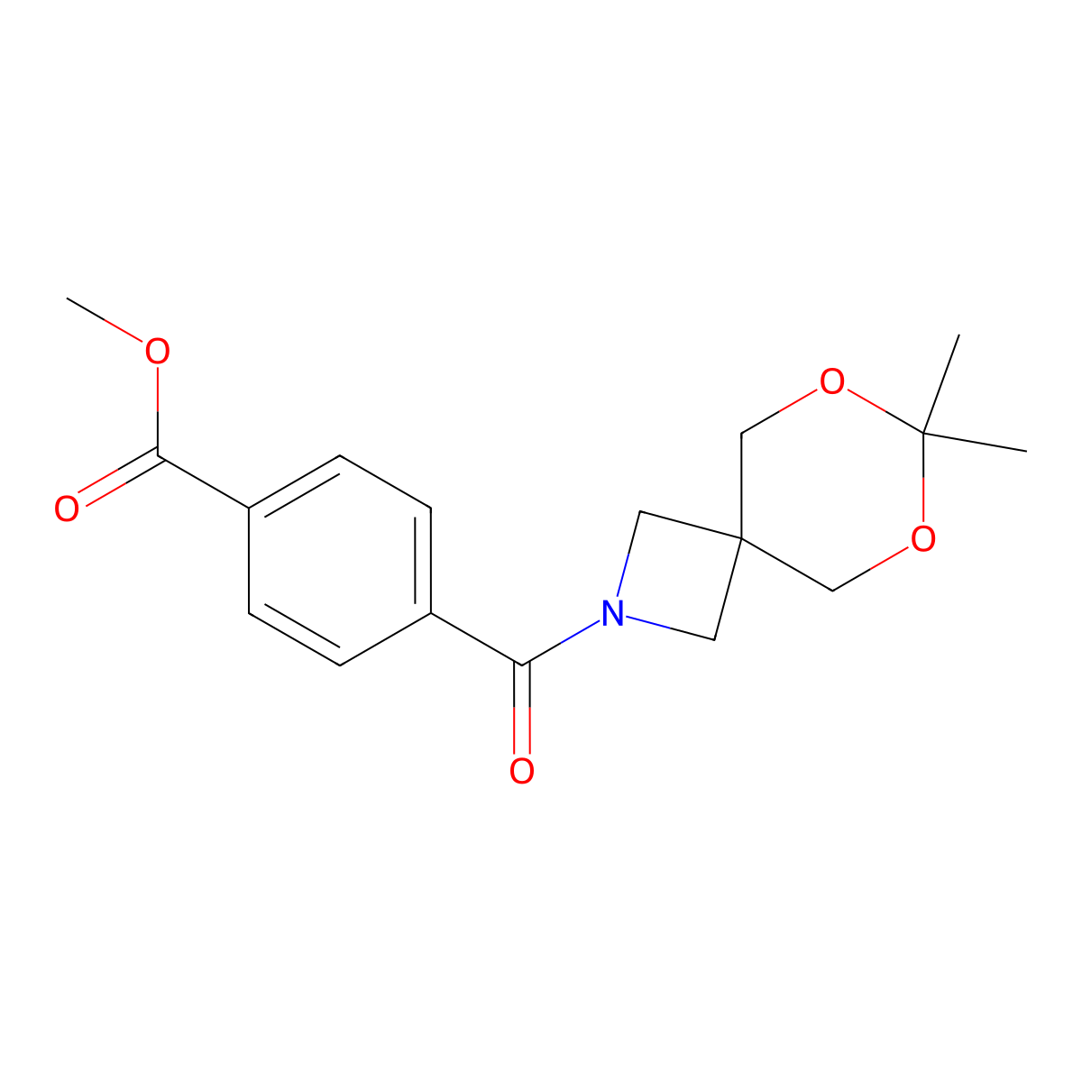 Methyl 4-{7,7-dimethyl-6,8-dioxa-2-azaspiro[3.5]nonane-2-carbonyl}benzoate molecular structure, CAS 1396888-72-4