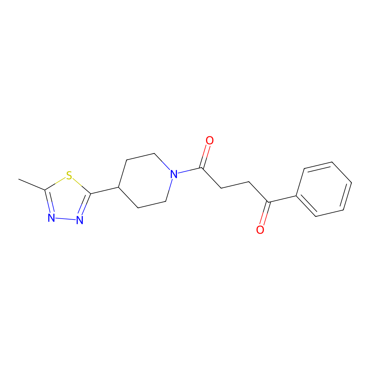 1-[4-(5-Methyl-1,3,4-thiadiazol-2-yl)piperidin-1-yl]-4-phenylbutane-1,4-dione molecular structure, CAS 1396888-77-9