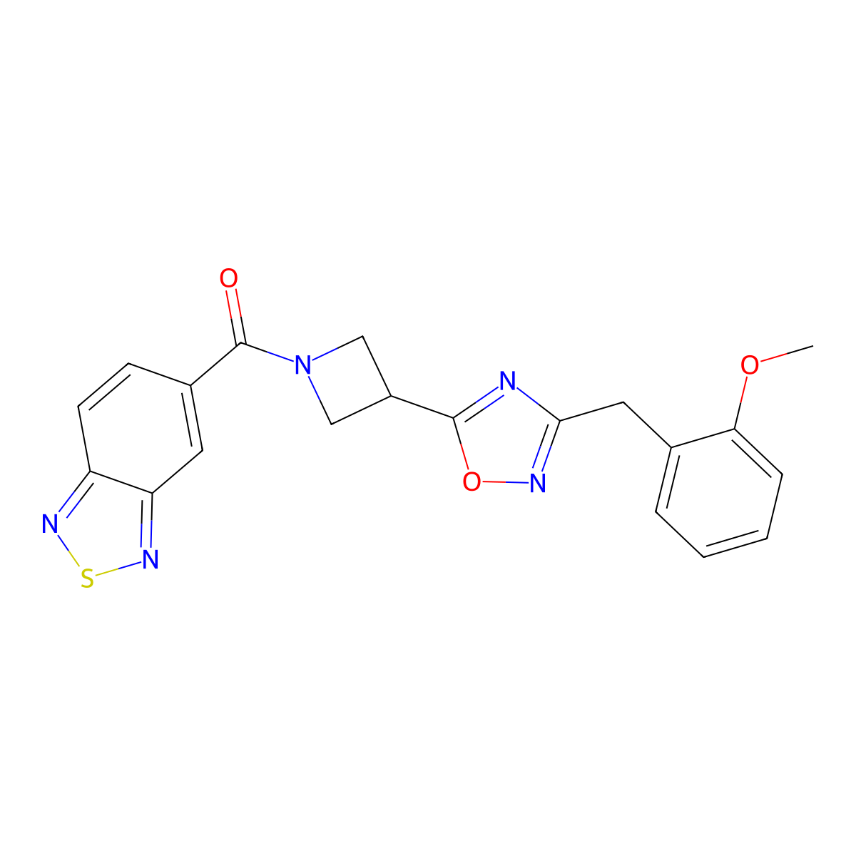 Benzo[c][1,2,5]thiadiazol-5-yl(3-(3-(2-methoxybenzyl)-1,2,4-oxadiazol-5-yl)azetidin-1-yl)methanone molecular structure, CAS 1396888-82-6