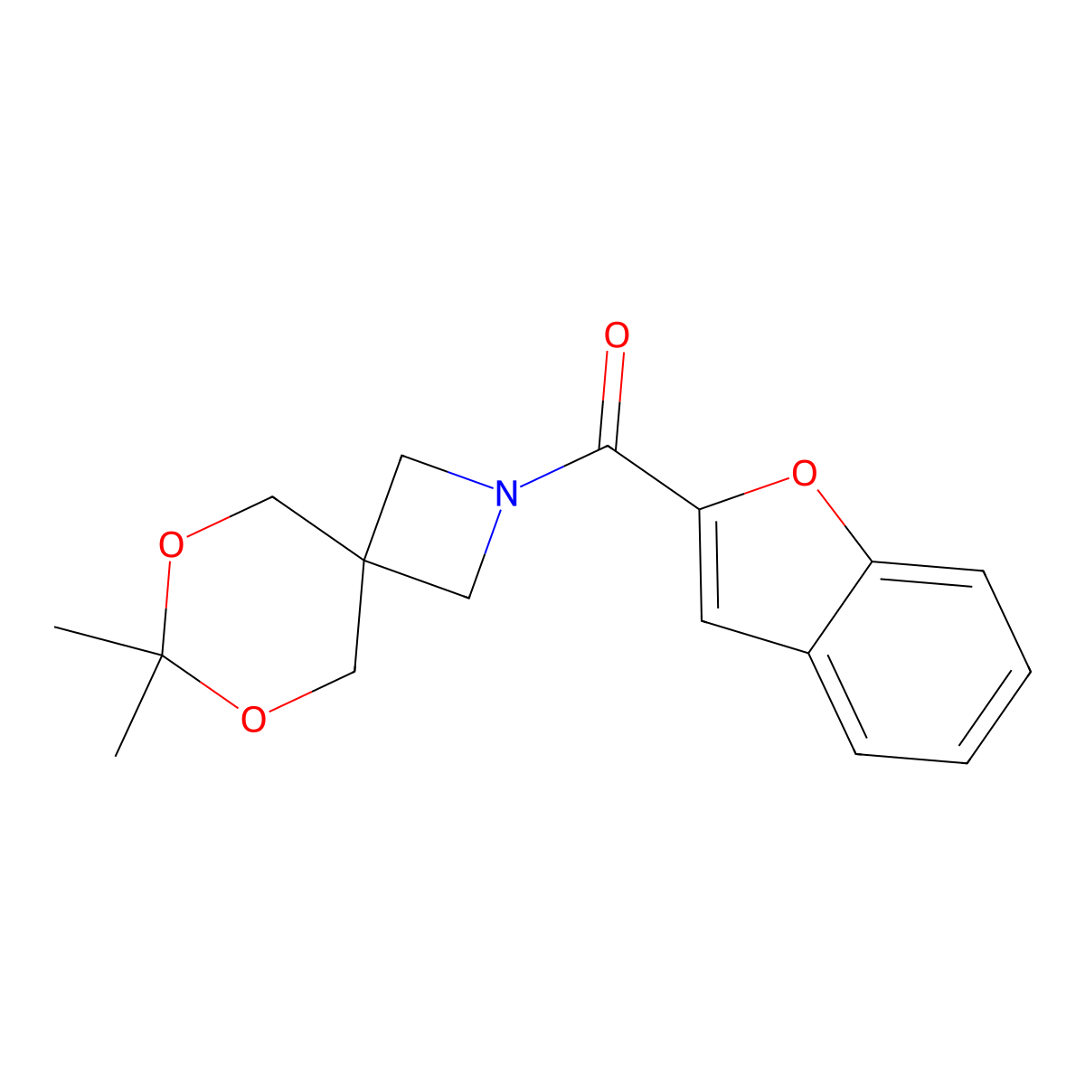 Benzofuran-2-yl(7,7-dimethyl-6,8-dioxa-2-azaspiro[3.5]nonan-2-yl)methanone molecular structure, CAS 1396888-84-8