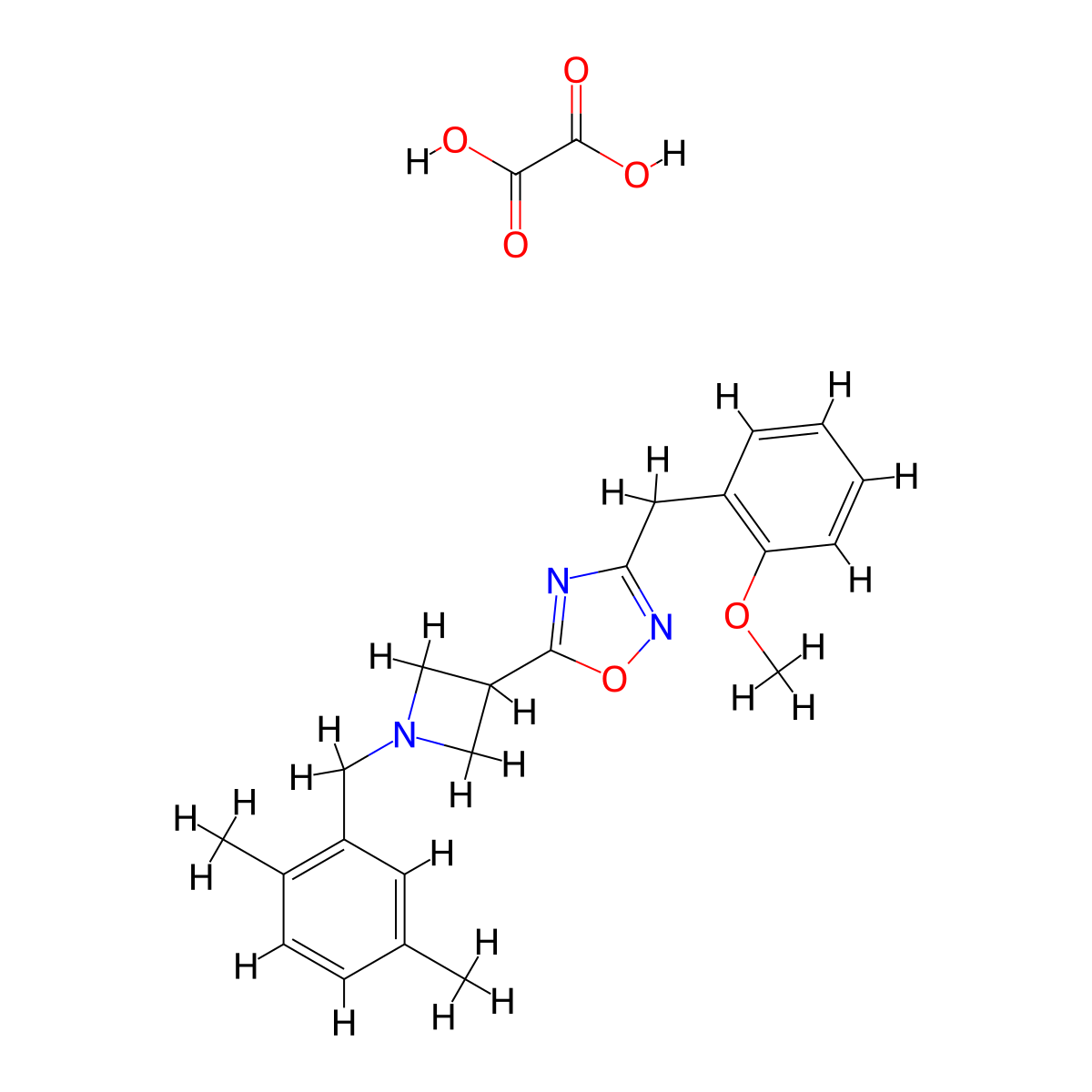 5-(1-(2,5-Dimethylbenzyl)azetidin-3-yl)-3-(2-methoxybenzyl)-1,2,4-oxadiazole oxalate molecular structure, CAS 1396888-90-6