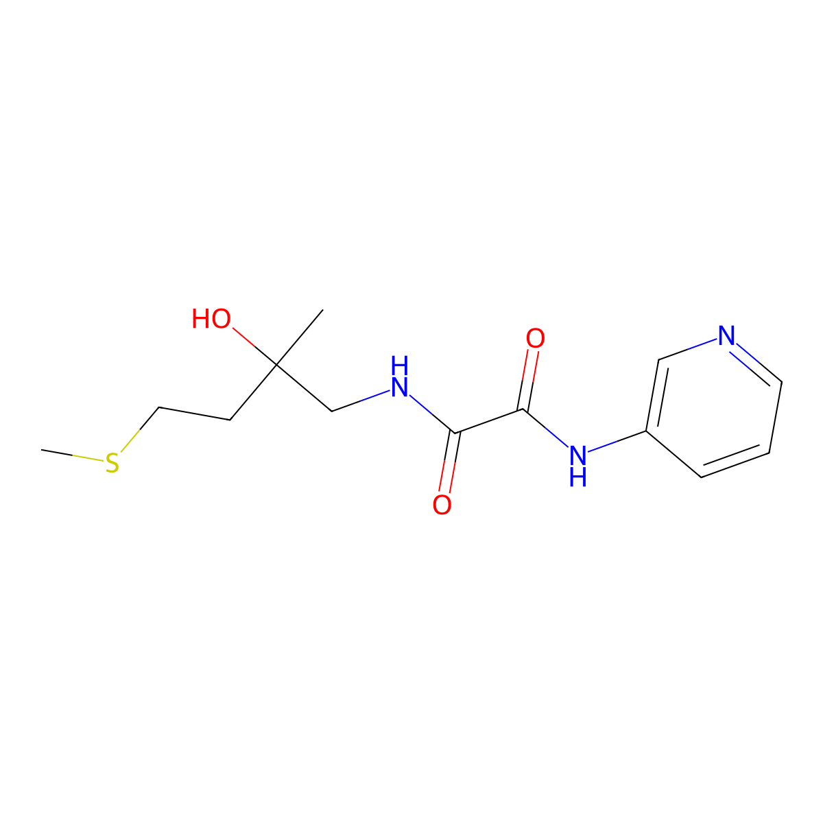 N1-(2-hydroxy-2-methyl-4-(methylthio)butyl)-N2-(pyridin-3-yl)oxalamide molecular structure, CAS 1396888-98-4