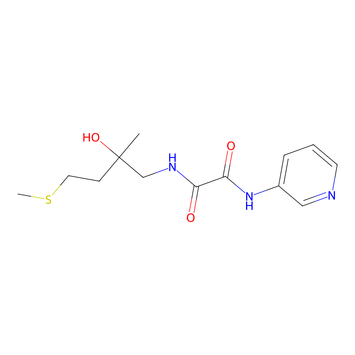 N1-(2-hydroxy-2-methyl-4-(methylthio)butyl)-N2-(pyridin-3-yl)oxalamide molecular structure, CAS 1396888-98-4
