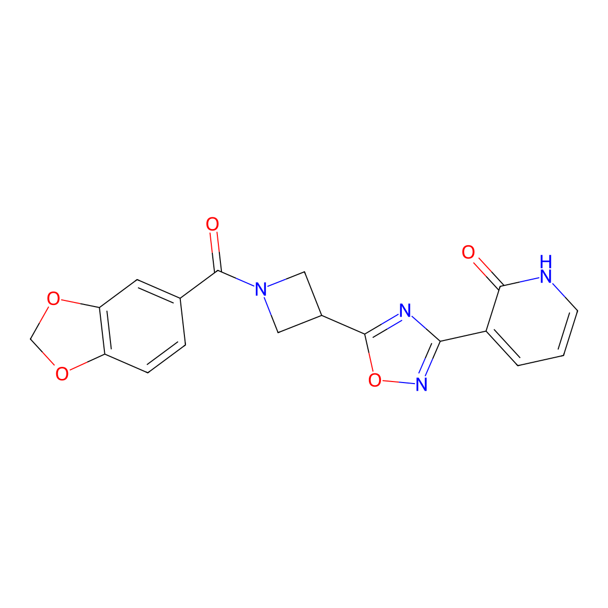 3-(5-(1-(benzo[d][1,3]dioxole-5-carbonyl)azetidin-3-yl)-1,2,4-oxadiazol-3-yl)pyridin-2(1H)-one molecular structure, CAS 1396889-08-9