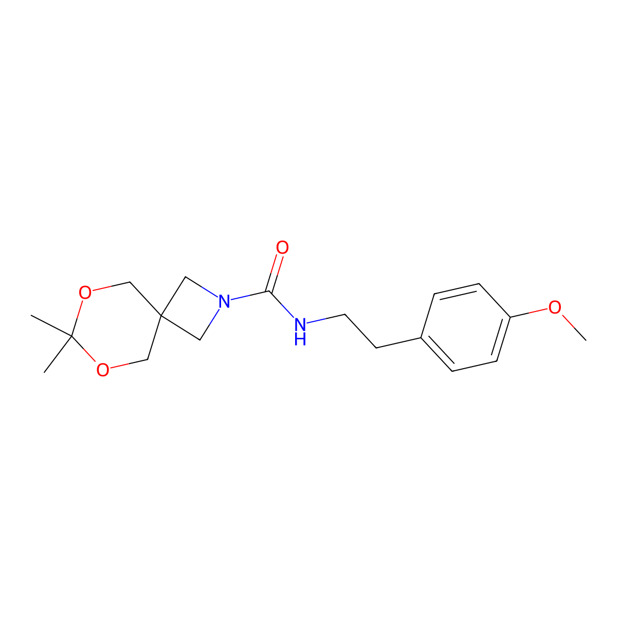 N-(4-methoxyphenethyl)-7,7-dimethyl-6,8-dioxa-2-azaspiro[3.5]nonane-2-carboxamide molecular structure, CAS 1396889-12-5