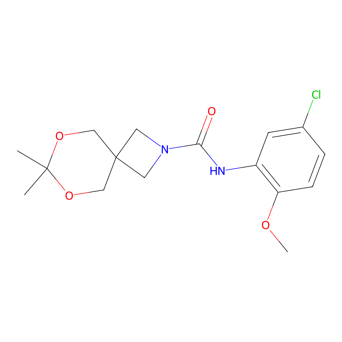 N-(5-chloro-2-methoxyphenyl)-7,7-dimethyl-6,8-dioxa-2-azaspiro[3.5]nonane-2-carboxamide molecular structure, CAS 1396889-14-7