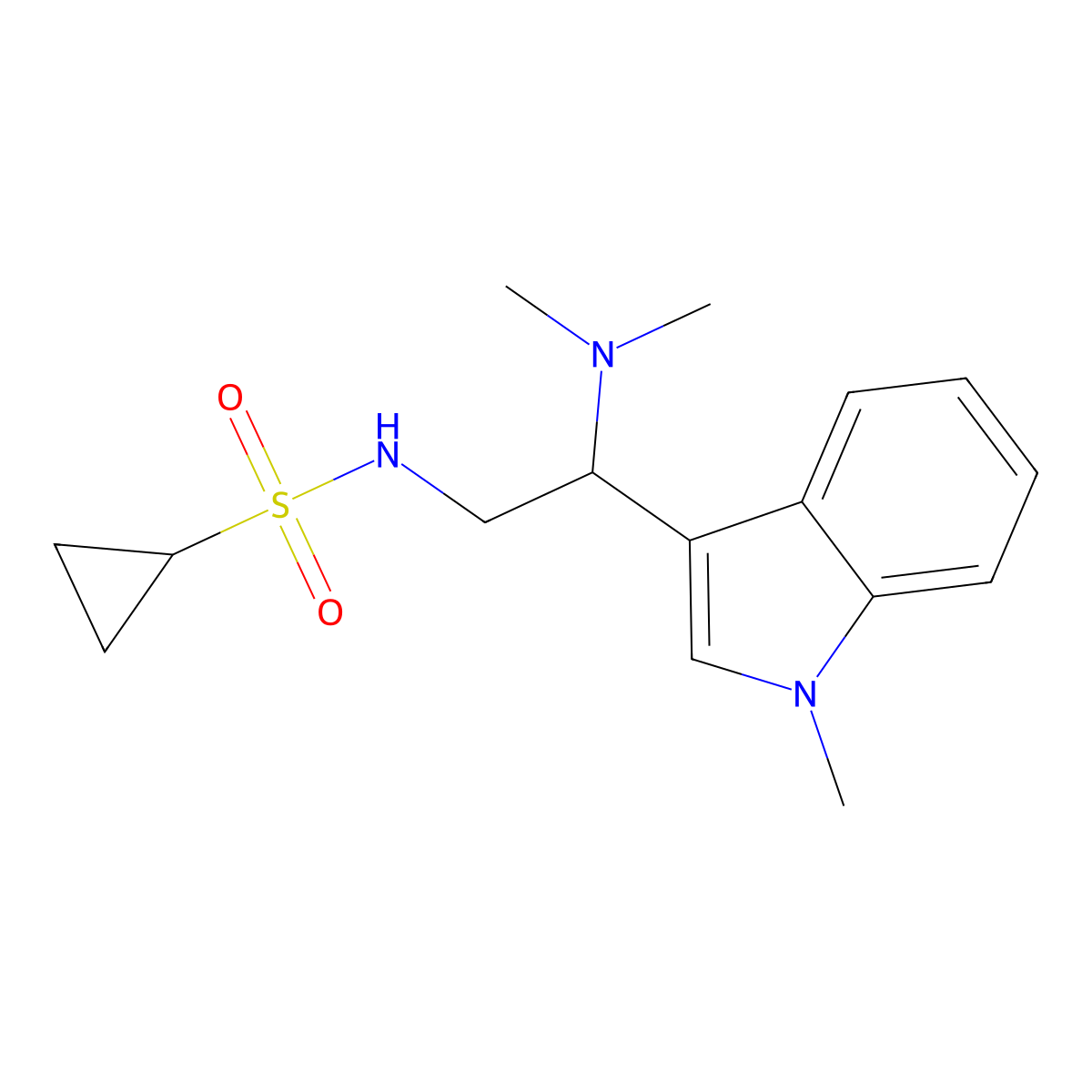 N-[2-(dimethylamino)-2-(1-methyl-1H-indol-3-yl)ethyl]cyclopropanesulfonamide molecular structure, CAS 1396889-18-1