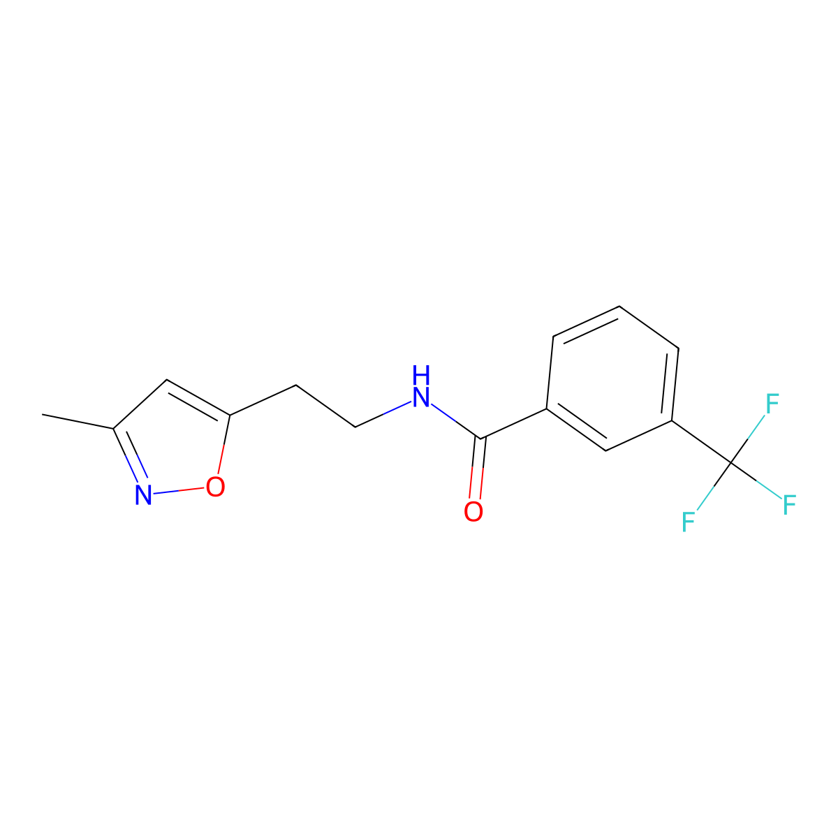 N-(2-(3-methylisoxazol-5-yl)ethyl)-3-(trifluoromethyl)benzamide molecular structure, CAS 1396889-20-5