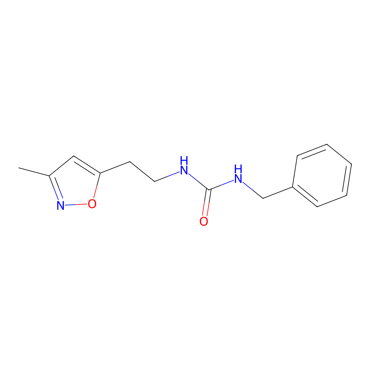 1-Benzyl-3-(2-(3-methylisoxazol-5-yl)ethyl)urea molecular structure, CAS 1396889-21-6
