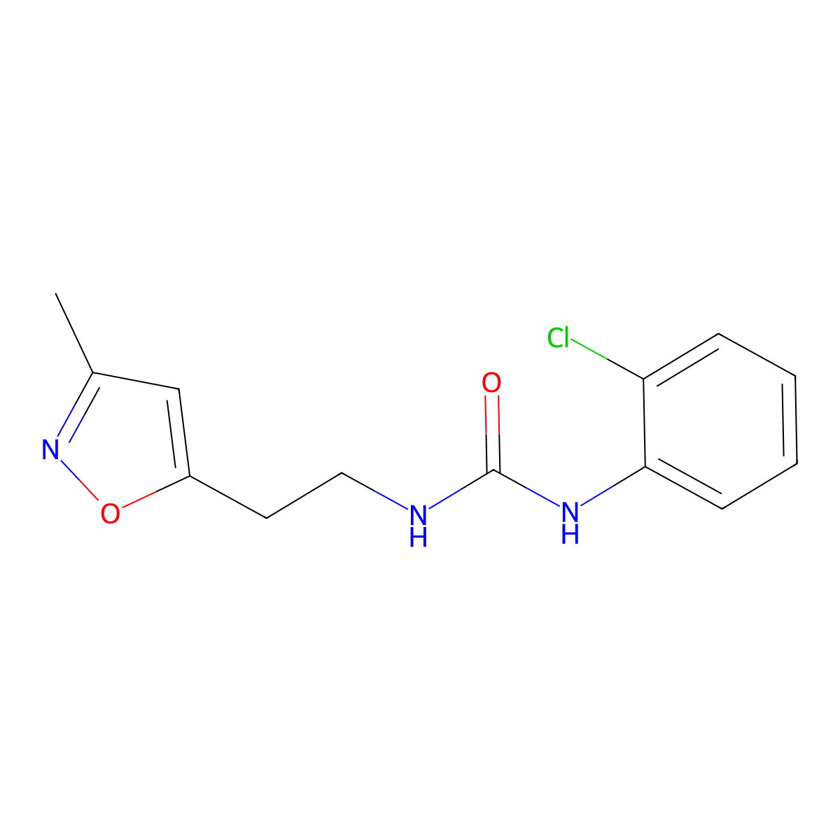 1-(2-Chlorophenyl)-3-(2-(3-methylisoxazol-5-yl)ethyl)urea molecular structure, CAS 1396889-22-7