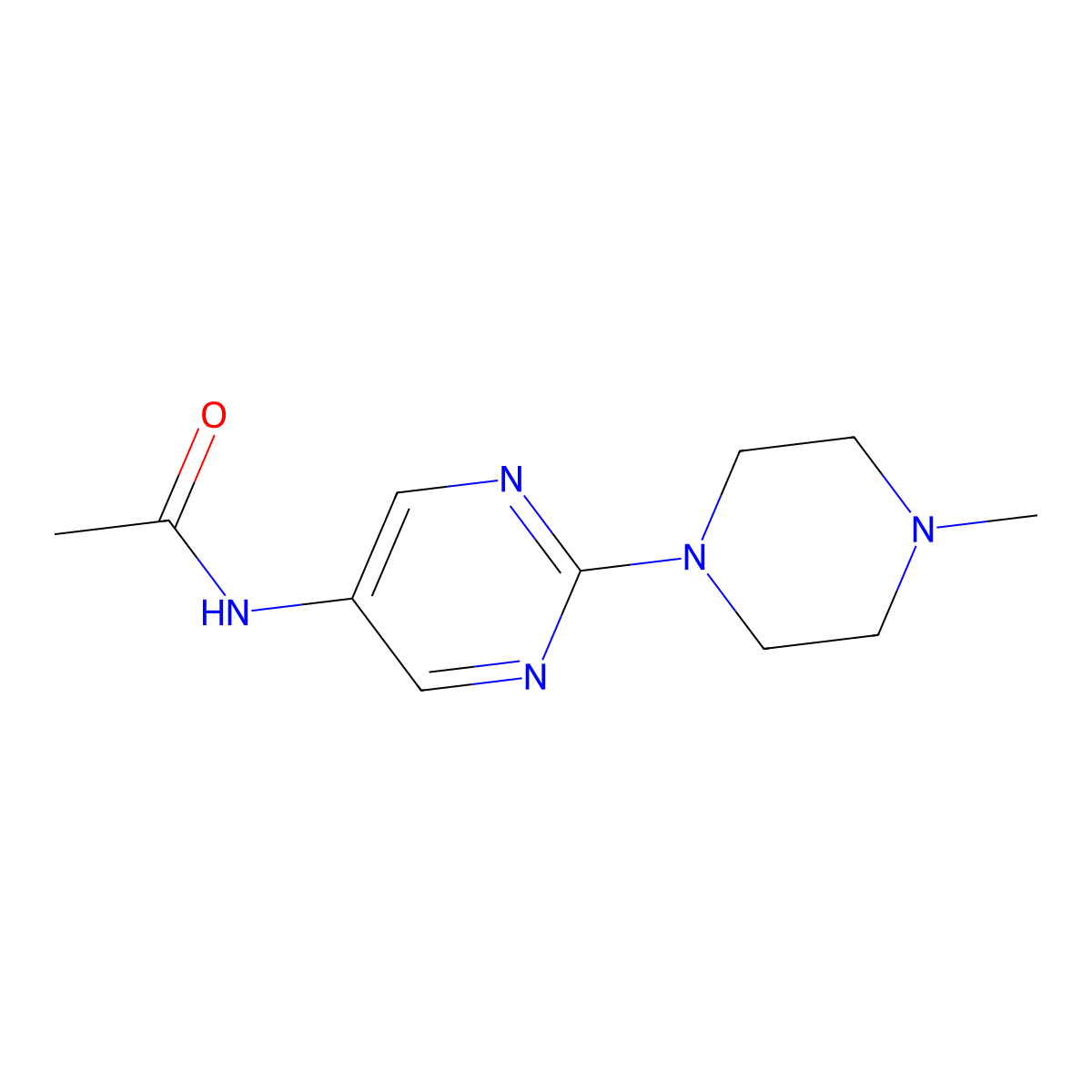 N-[2-(4-methylpiperazin-1-yl)pyrimidin-5-yl]acetamide molecular structure, CAS 1396889-29-4