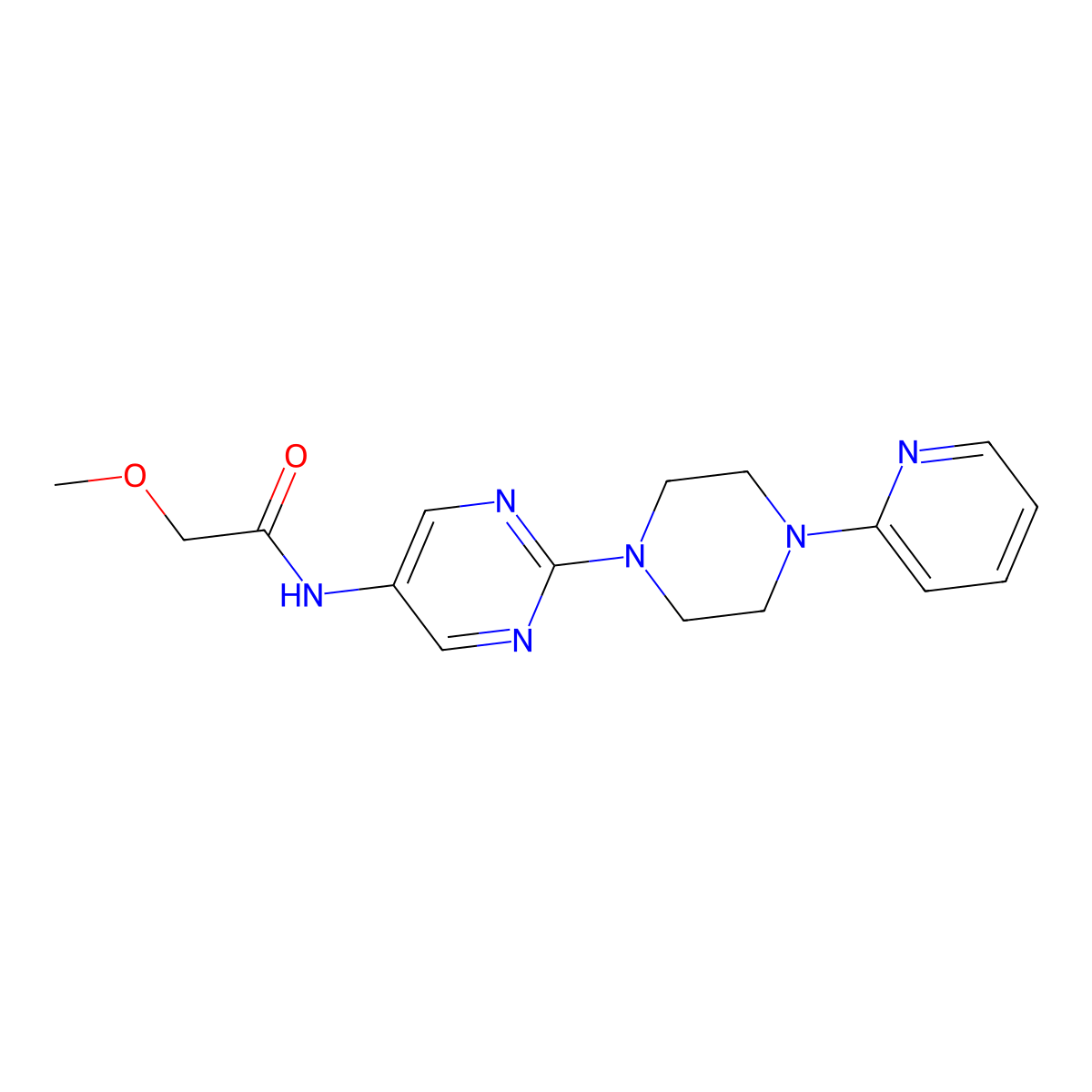 2-methoxy-N-{2-[4-(pyridin-2-yl)piperazin-1-yl]pyrimidin-5-yl}acetamide molecular structure, CAS 1396889-33-0