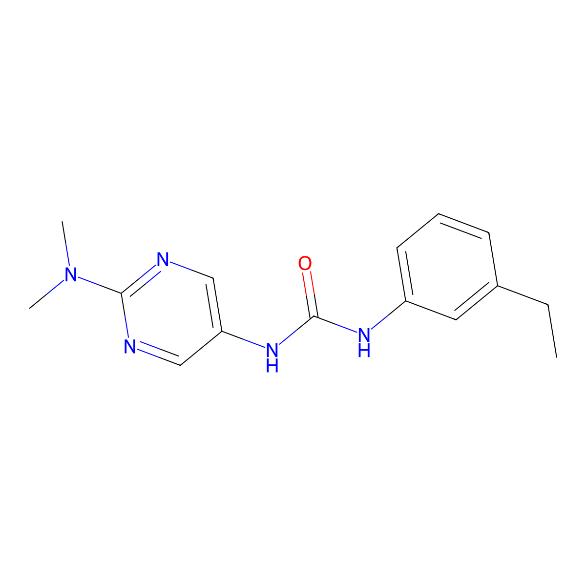 1-(2-(Dimethylamino)pyrimidin-5-yl)-3-(3-ethylphenyl)urea molecular structure, CAS 1396889-36-3