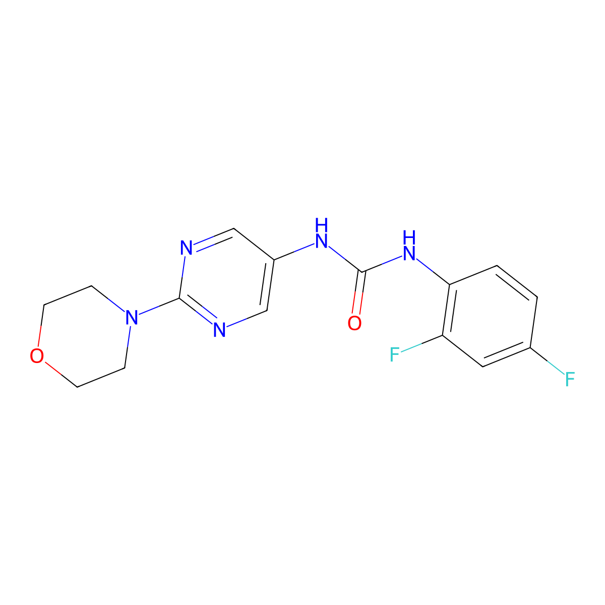 1-(2,4-Difluorophenyl)-3-(2-morpholinopyrimidin-5-yl)urea molecular structure, CAS 1396889-42-1